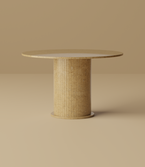 Aventino Round Travertine Pedestal Dining Table