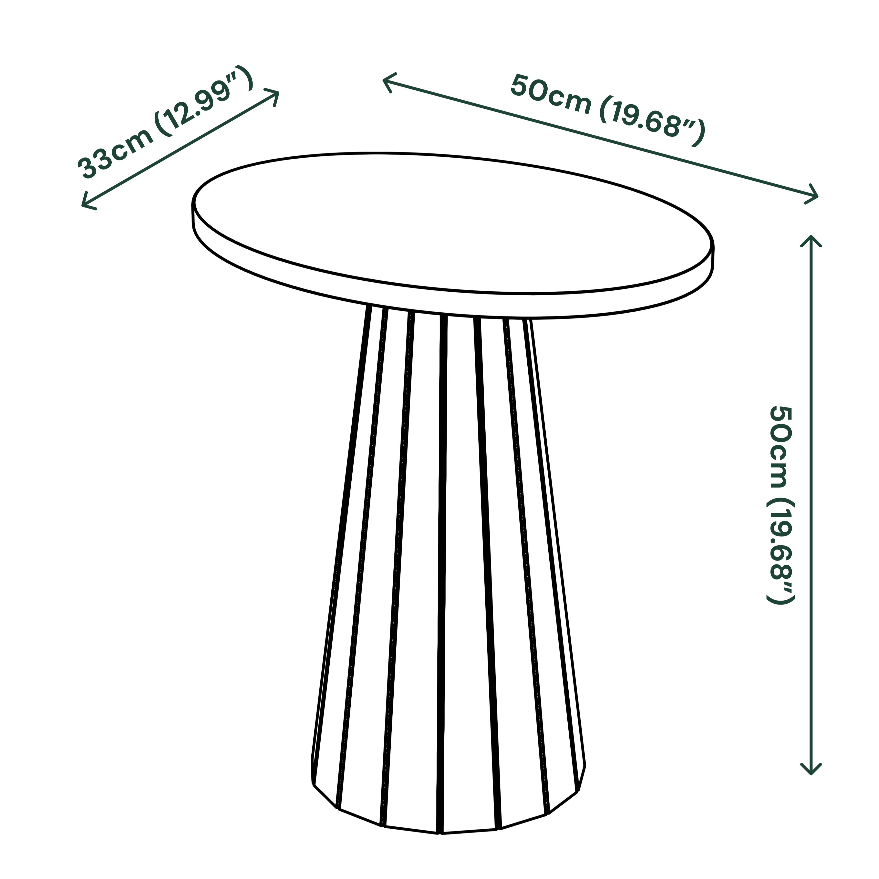 Saluzzo Oval Side Table