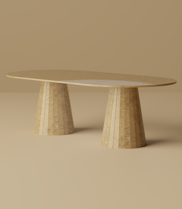 Niccolo Travertine Dining Table